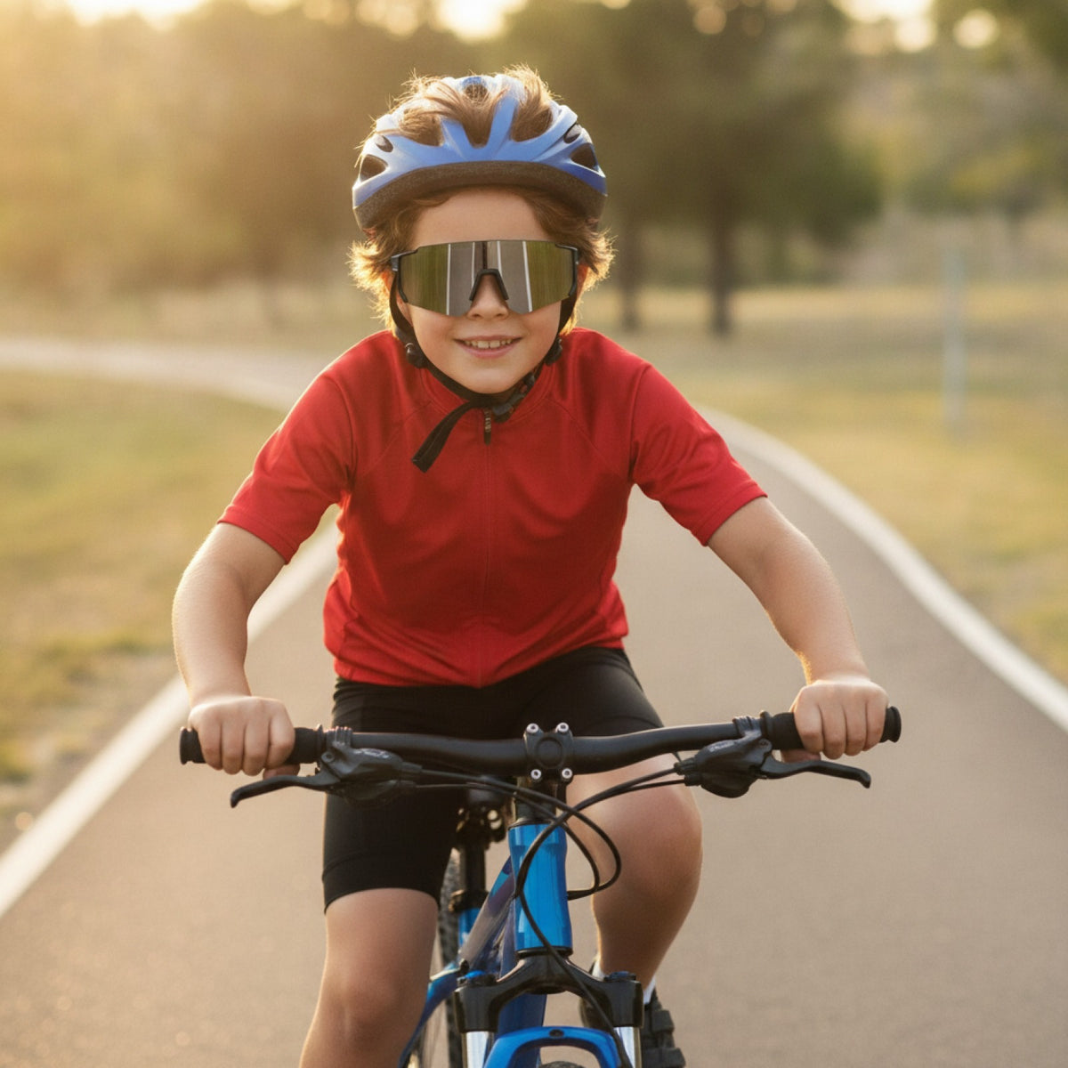 Lunettes de Soleil Pour Le Sport - Enfant - Noir Argenté