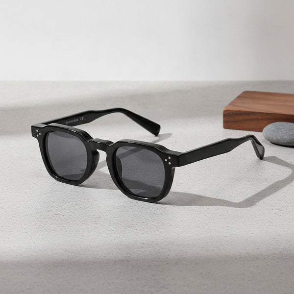 Lunettes De Soleil Carrées - Noir Et Gris