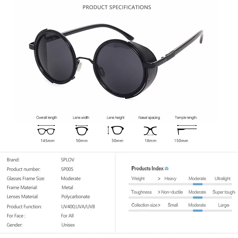 Lunette de soleil ronde métal