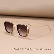 Lunettes De Soleil Carrées Rétro Vintage Métal - dégradé