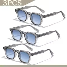 Lunettes de Soleil Carrées Rétro - Noir Transparent