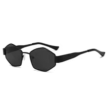 Lunettes De Soleil Hexagonales Métalliques - Noir