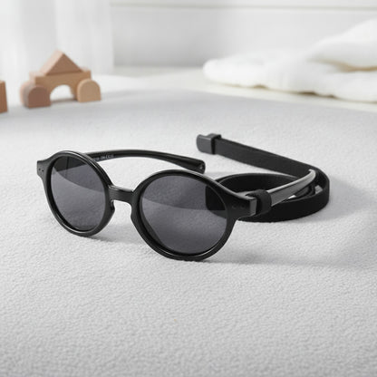 Lunettes de Soleil Bébé Polarisées UV avec Sangle - Noir (0-24 mois)