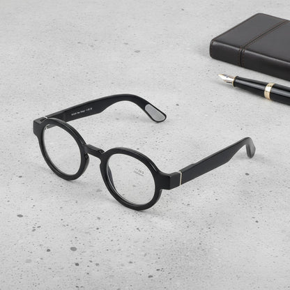 Lunettes De Lecture Vintage Rondes - Cadre Épais - Noir