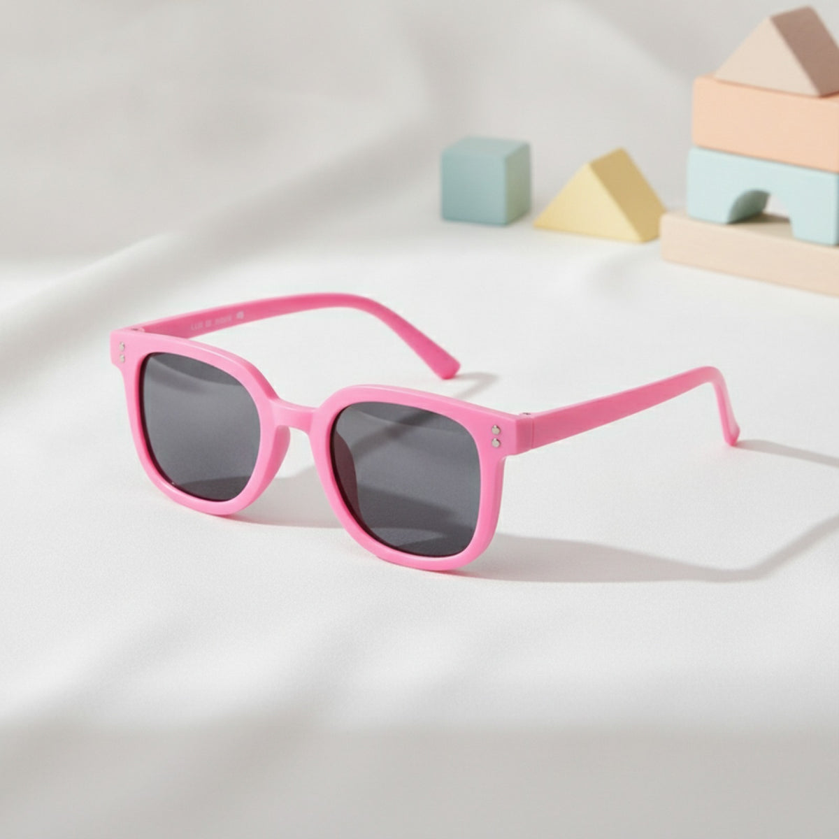 Lunettes De Soleil Carrées Protection UV Pour Enfants - Rose Rouge