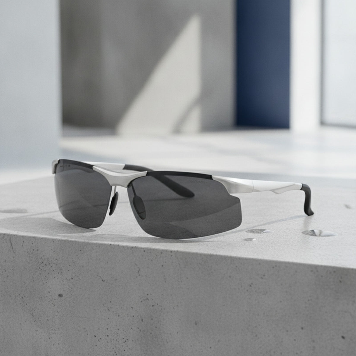 Lunettes De Soleil Polarisées Aluminium Et Magnésium Homme - Argent Noir