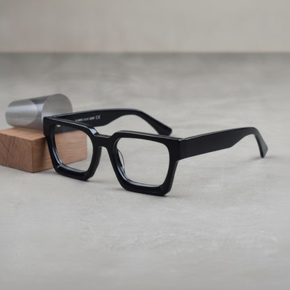Lunettes De Lecture Carrées Surdimensionnées En Acétate Epais - Anti Lumière Bleu, Pour Hommes Et Femmes