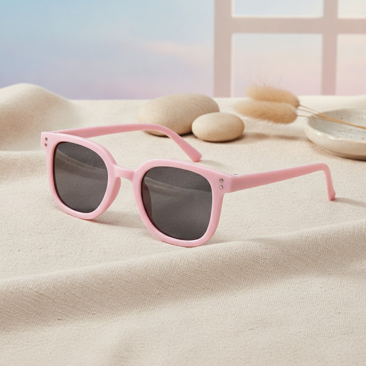 Lunettes de soleil carrées Protection UV pour enfants - Rose tendance