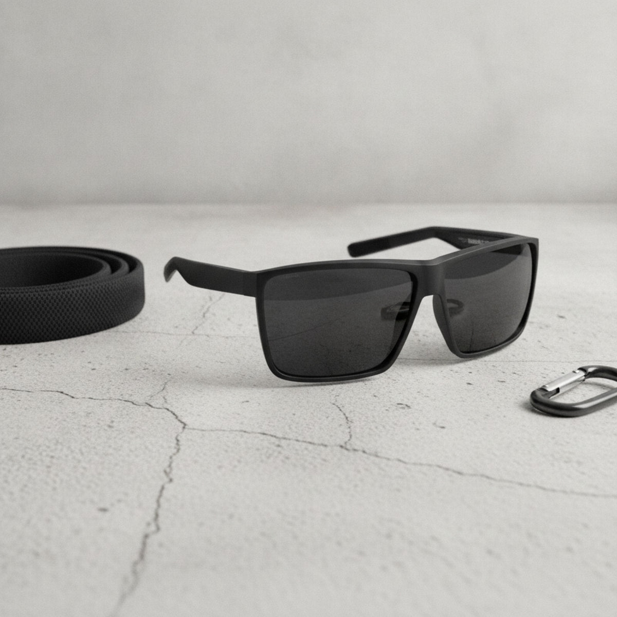 Lunettes De Soleil Sport Homme - Monture Ultra Légère, Style Surdimensionné - Noir Et Gris