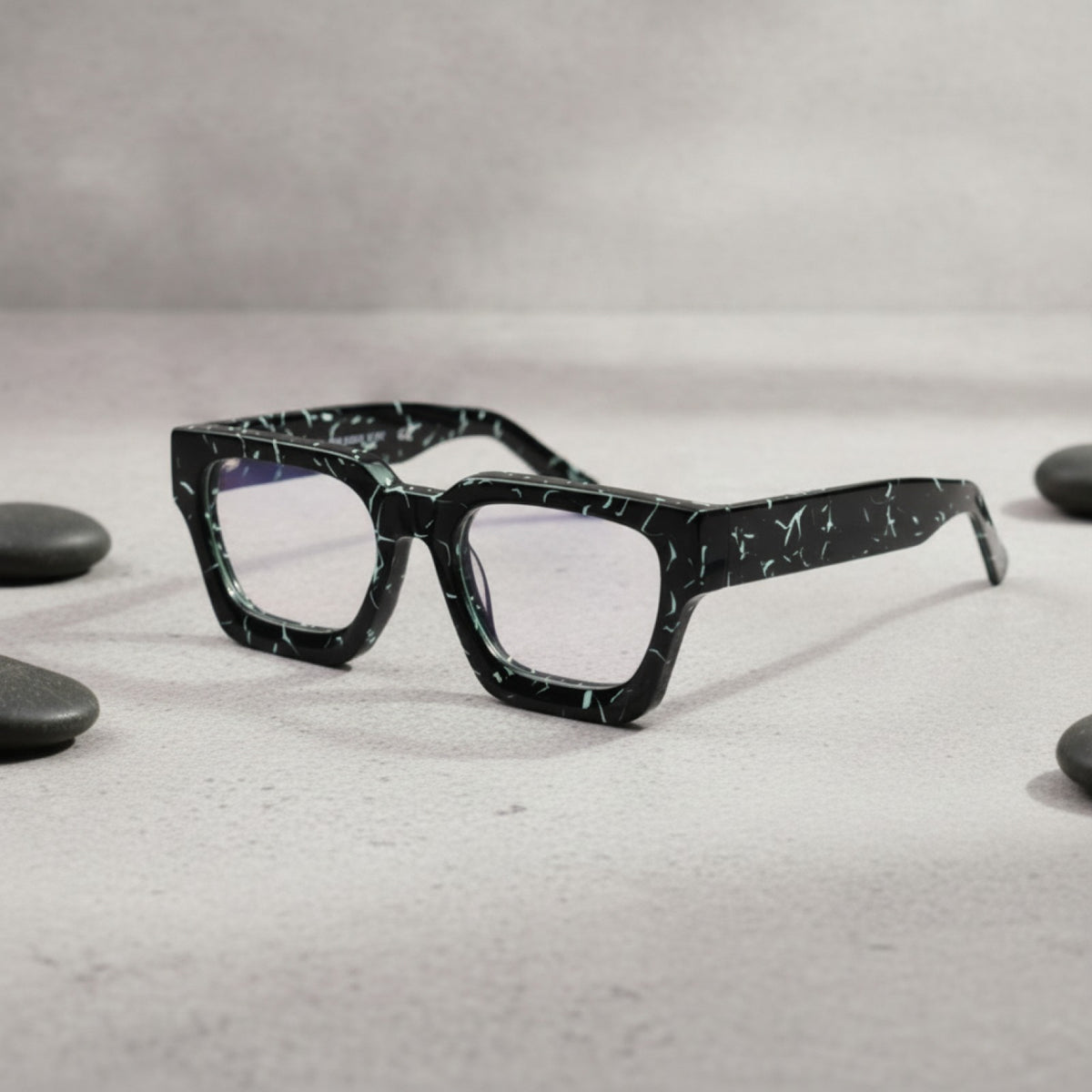 Lunettes De Lecture Carrées Surdimensionnées En Acétate Epais - Anti Lmière - Bleu