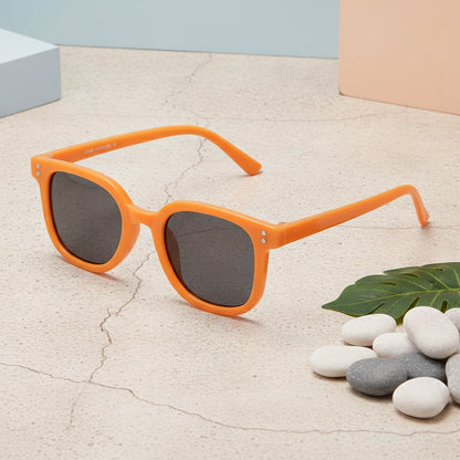 Lunettes de soleil carrées Protection UV pour enfants - Style tendance pour activités extérieures - Orange