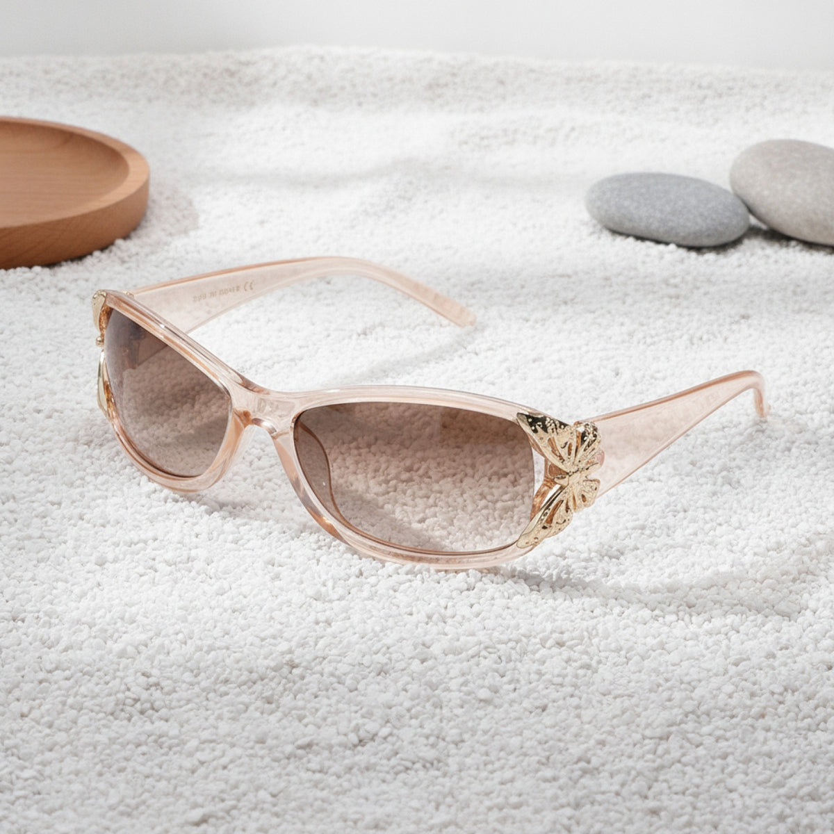 Lunettes De Soleil Papillon Irisées Tendance - Monture Métallique Marron