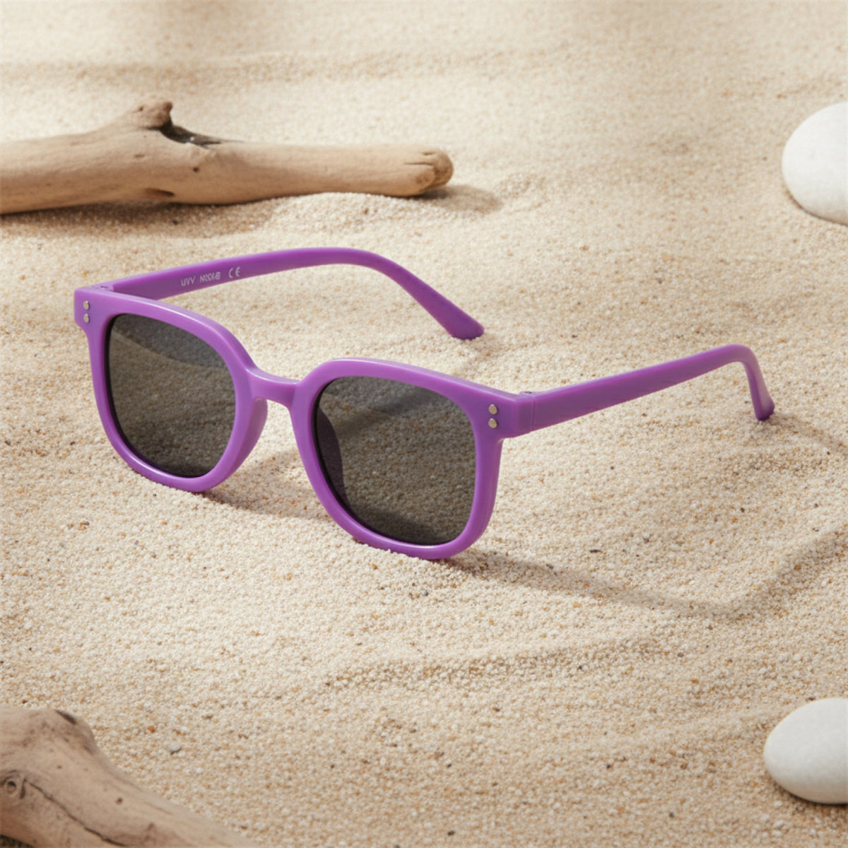 Lunettes De Soleil Enfant Carrées Protection UV400 - Violet - Tendance Pour l'Extérieur