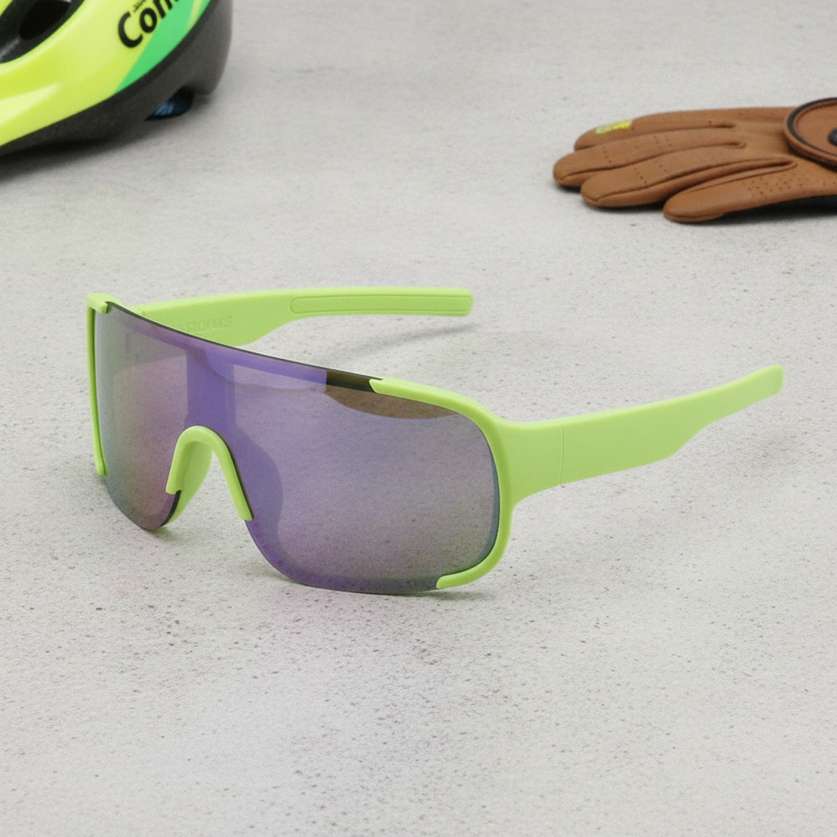 Lunettes de Soleil Cyclisme Enfant - Vert Jaune
