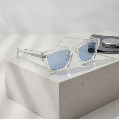Lunettes De Soleil Rectangulaires Polarisées En Acétate, Style Et Luxueux