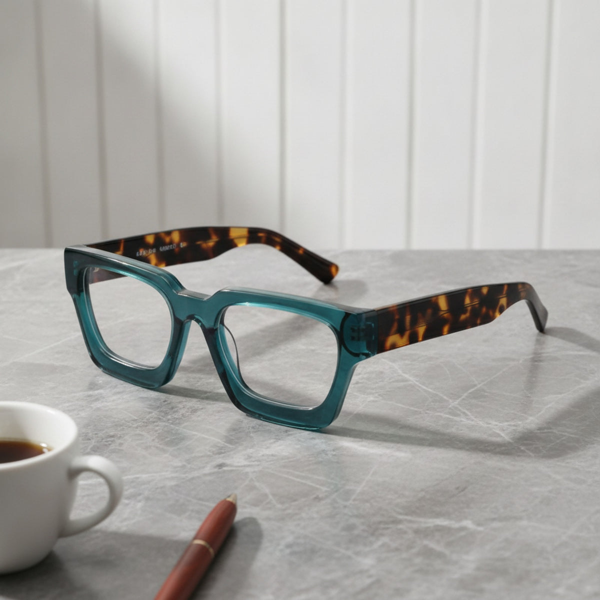 Lunettes De Lecture Carrées Surdimensionnées En Acétate Epais - Anti Lumière Bleue
