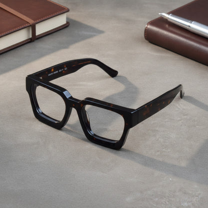 Lunettes De Lecture Carrées Surdimensionnées En Acétate Epais - Anti Lumière Bleu