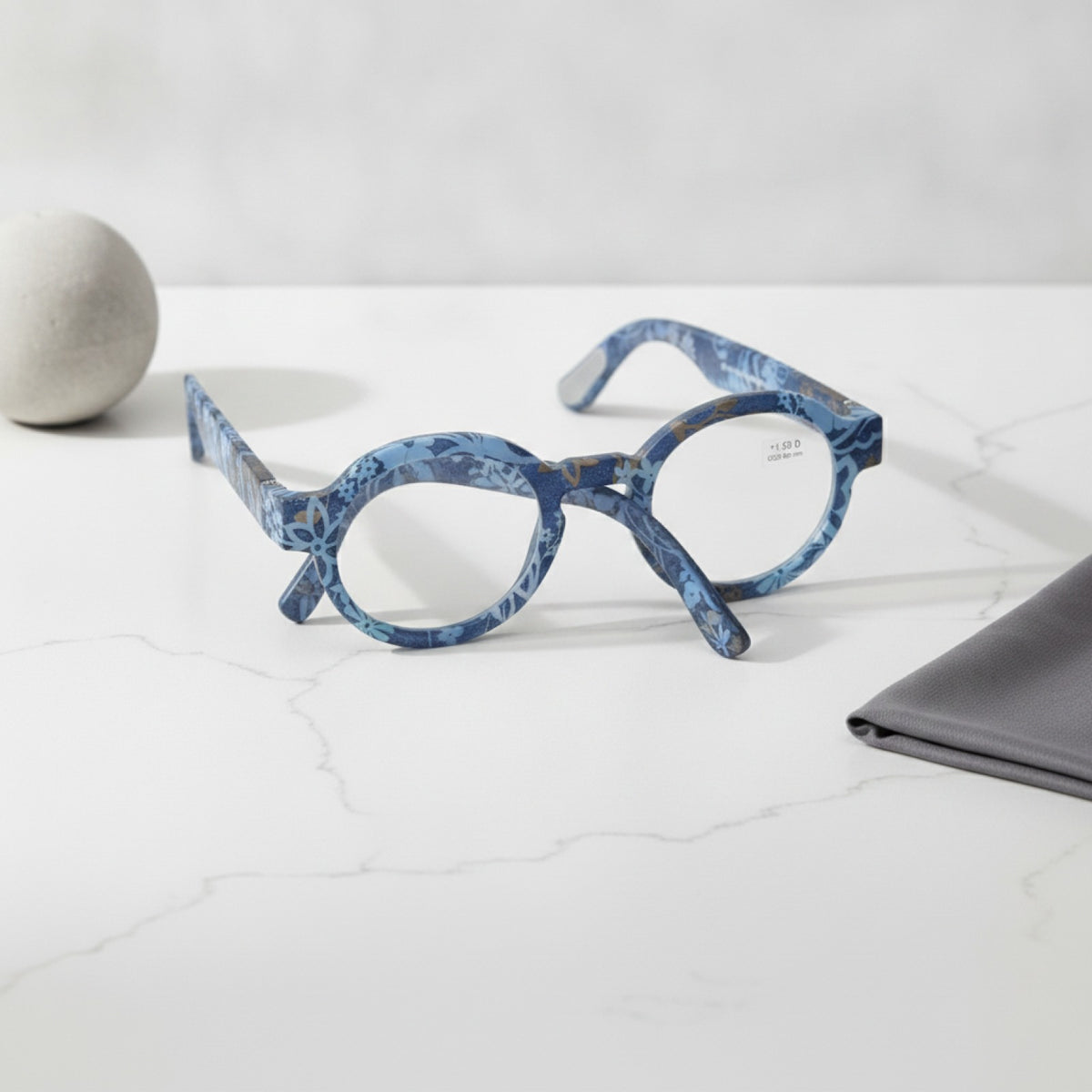 Lunettes De Lecture Vintage Rondes Pour Hommes Et Femmes - Cadre Épais - Bleu