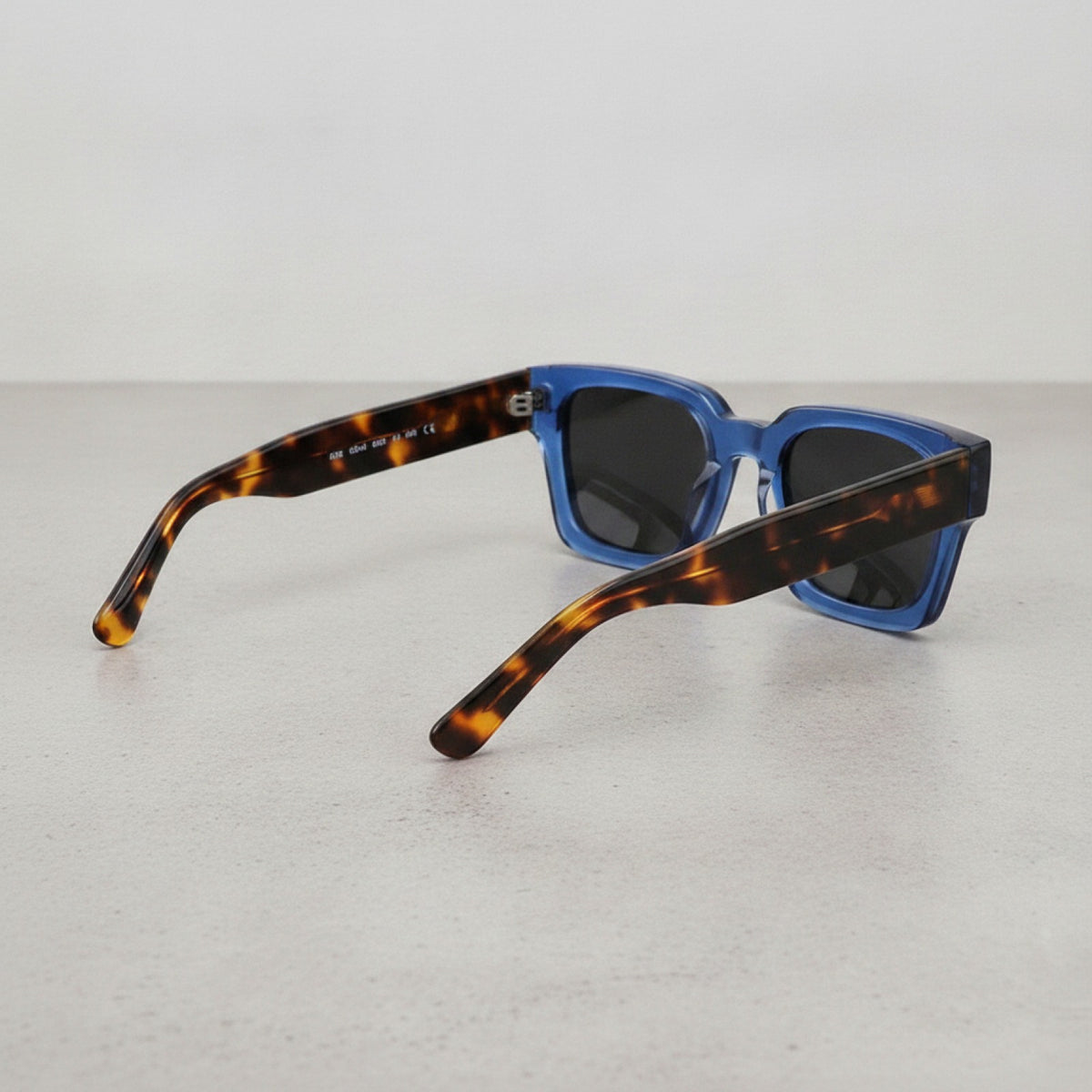 Lunettes De Soleil Rectangulaires Polarisées Monture acétate - Bleu Et Gris Léopard