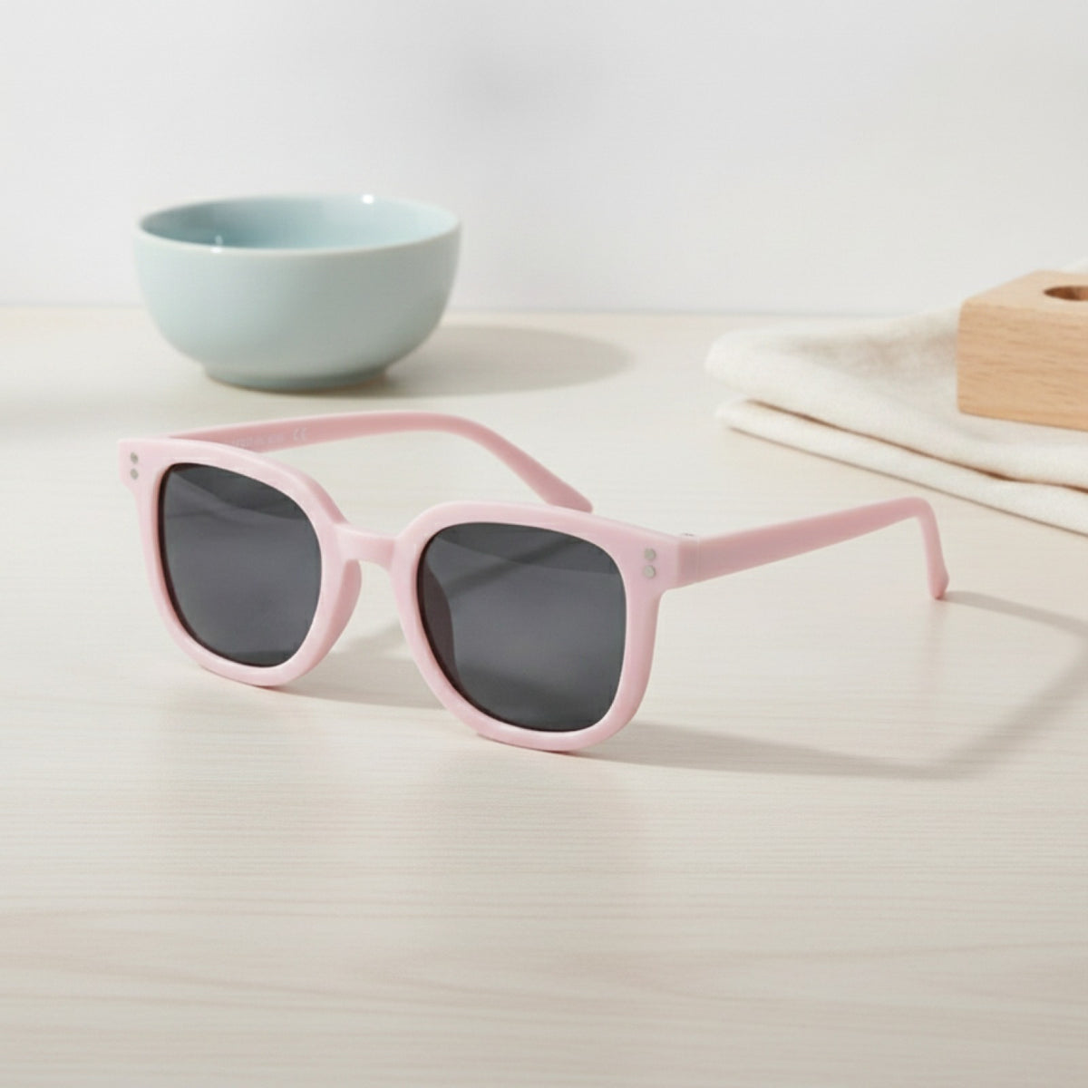 Lunettes De Soleil Enfant Carrées - Rose Mat