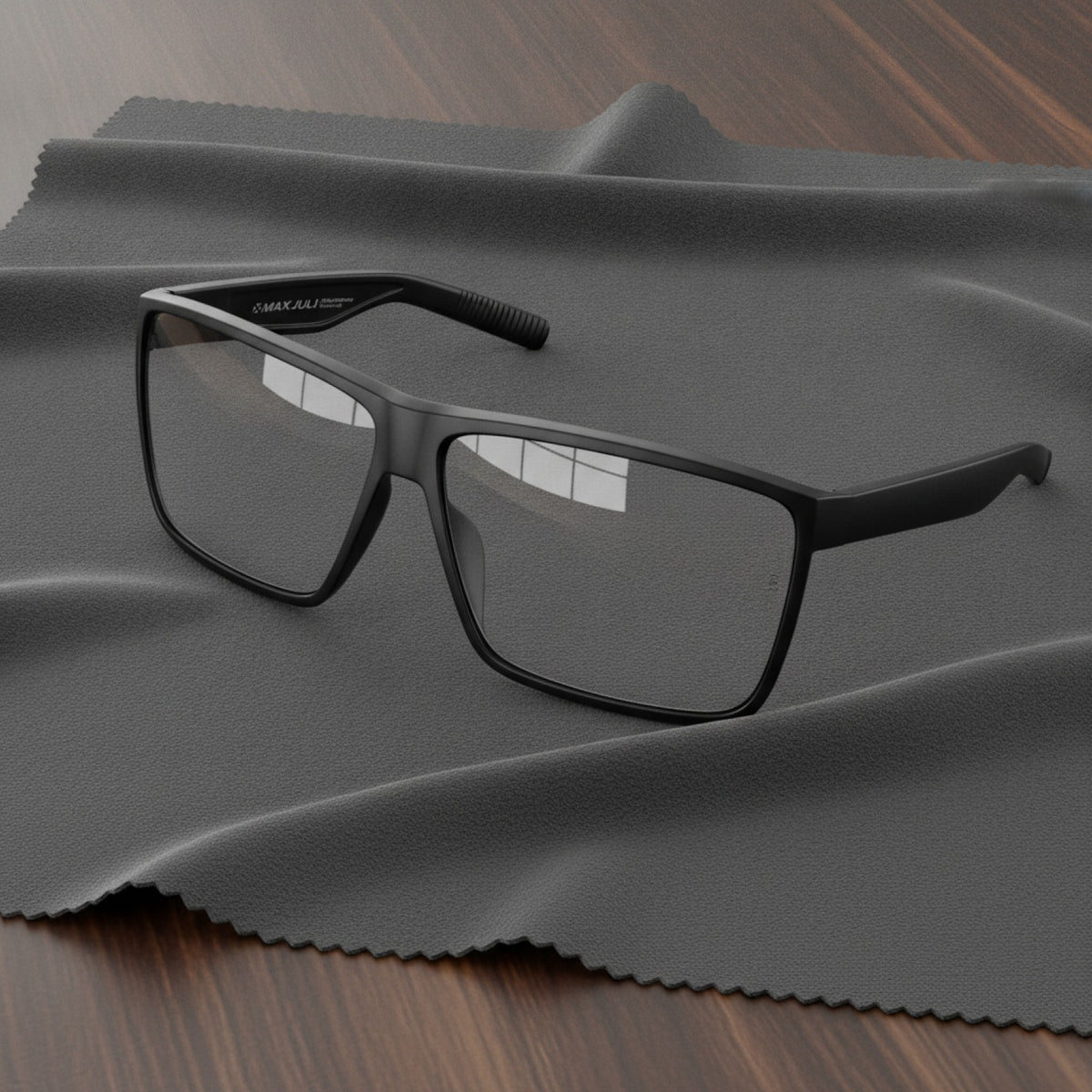 Lunettes De Soleil Sport, Hommes - Monture Ultra légère -Style Surdimensionné - Noir Transparent