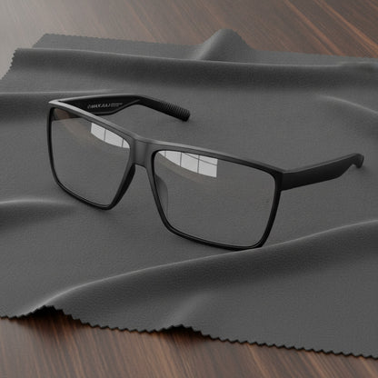 Lunettes De Soleil Sport, Hommes - Monture Ultra légère -Style Surdimensionné - Noir Transparent