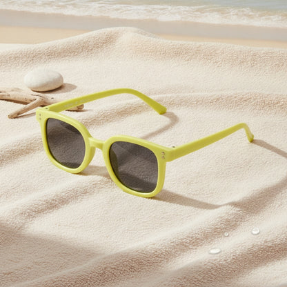 Lunettes De Soleil Carrées Protection UV - Enfant - Stylé Et Tendance - Jaune