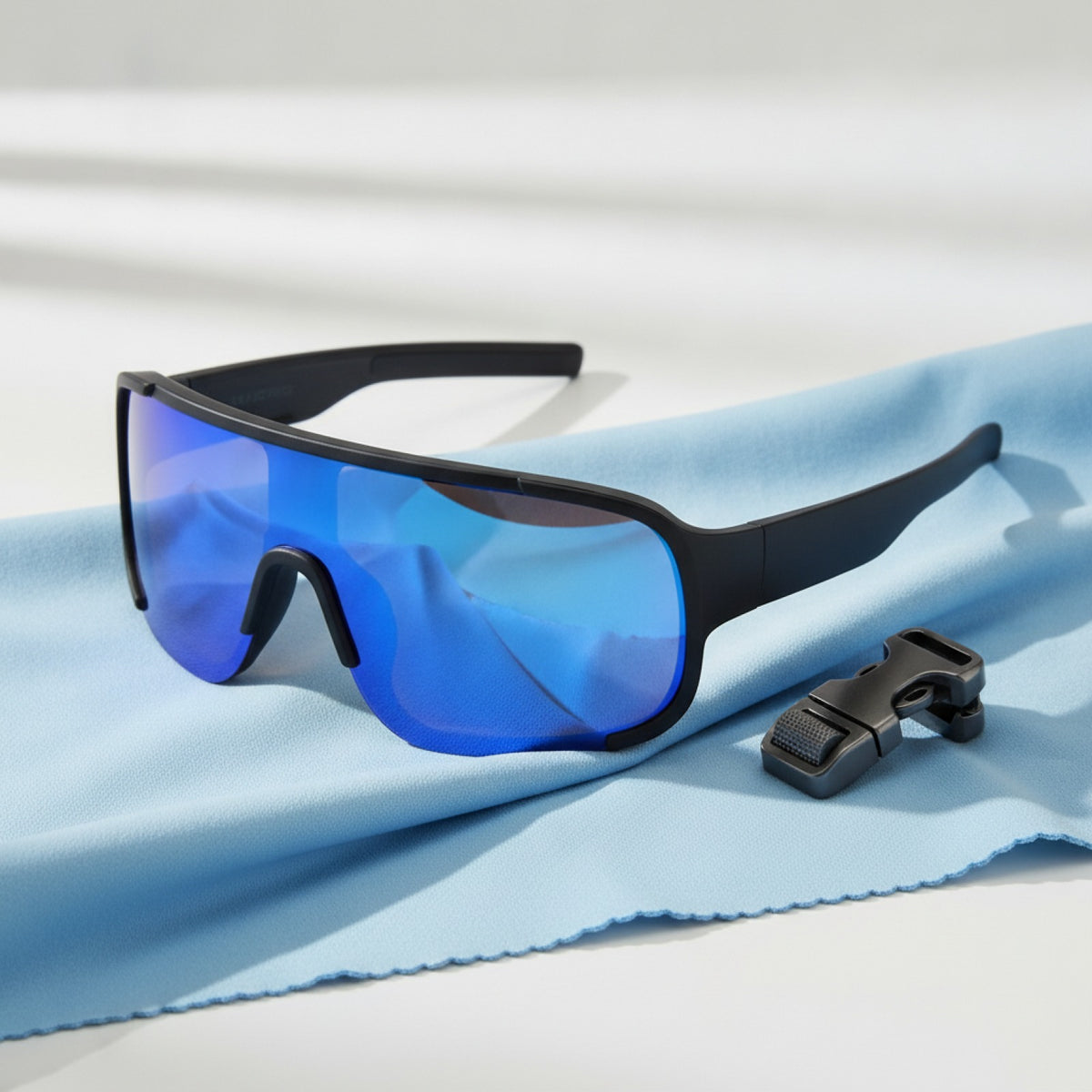 Lunettes de Soleil Cyclisme Enfant - Noir et Bleu