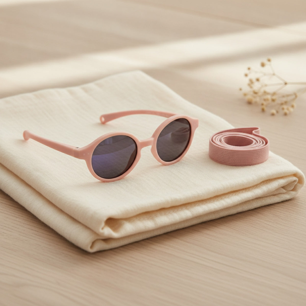 Lunettes de Soleil Bébé Polarisées Rose - Protection UV (0-24 mois)
