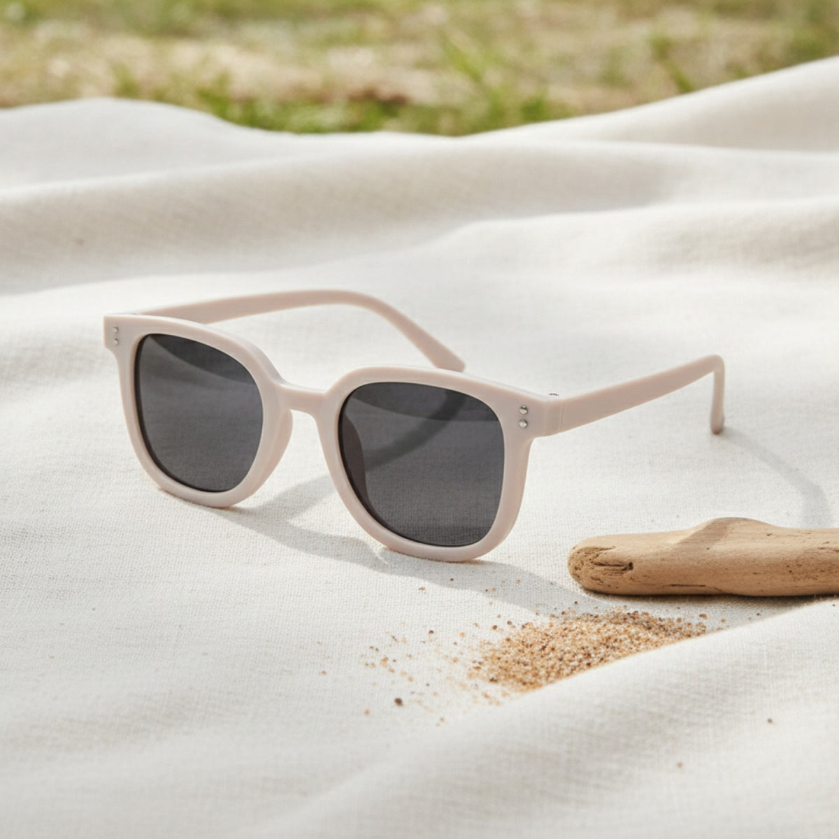 Lunettes de soleil enfant Carrées Protection Solaire - Tendance - Beige