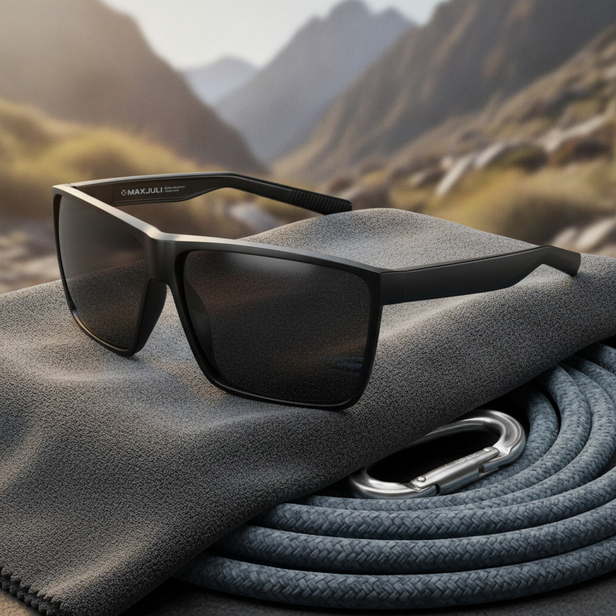 Lunettes De Soleil Sport Homme - Monture Ultra Légère, Style Surdimensionné - Noir Et Gris