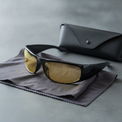 Lunettes De Soleil Rondes Homme - Protection Total - Noire