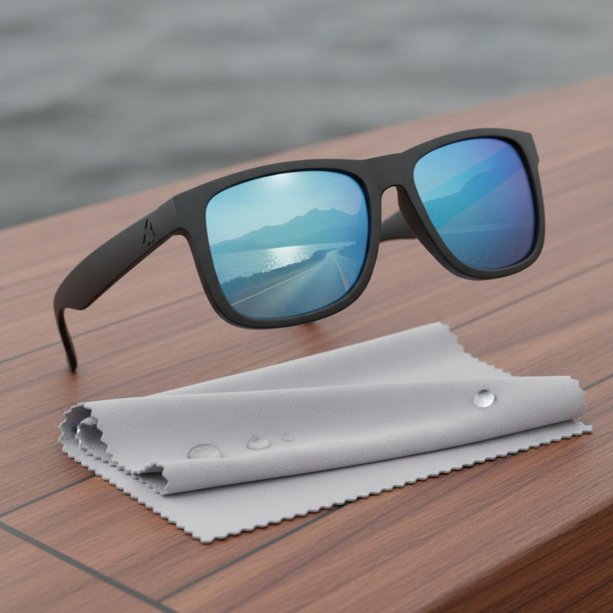 Lunettes De Soleil Polarisées Rectangulaires - Pour Toute Activité - Bleu