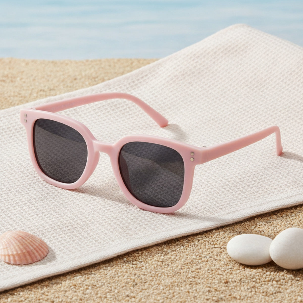 Lunettes De Soleil Enfant Carrées - Rose Mat