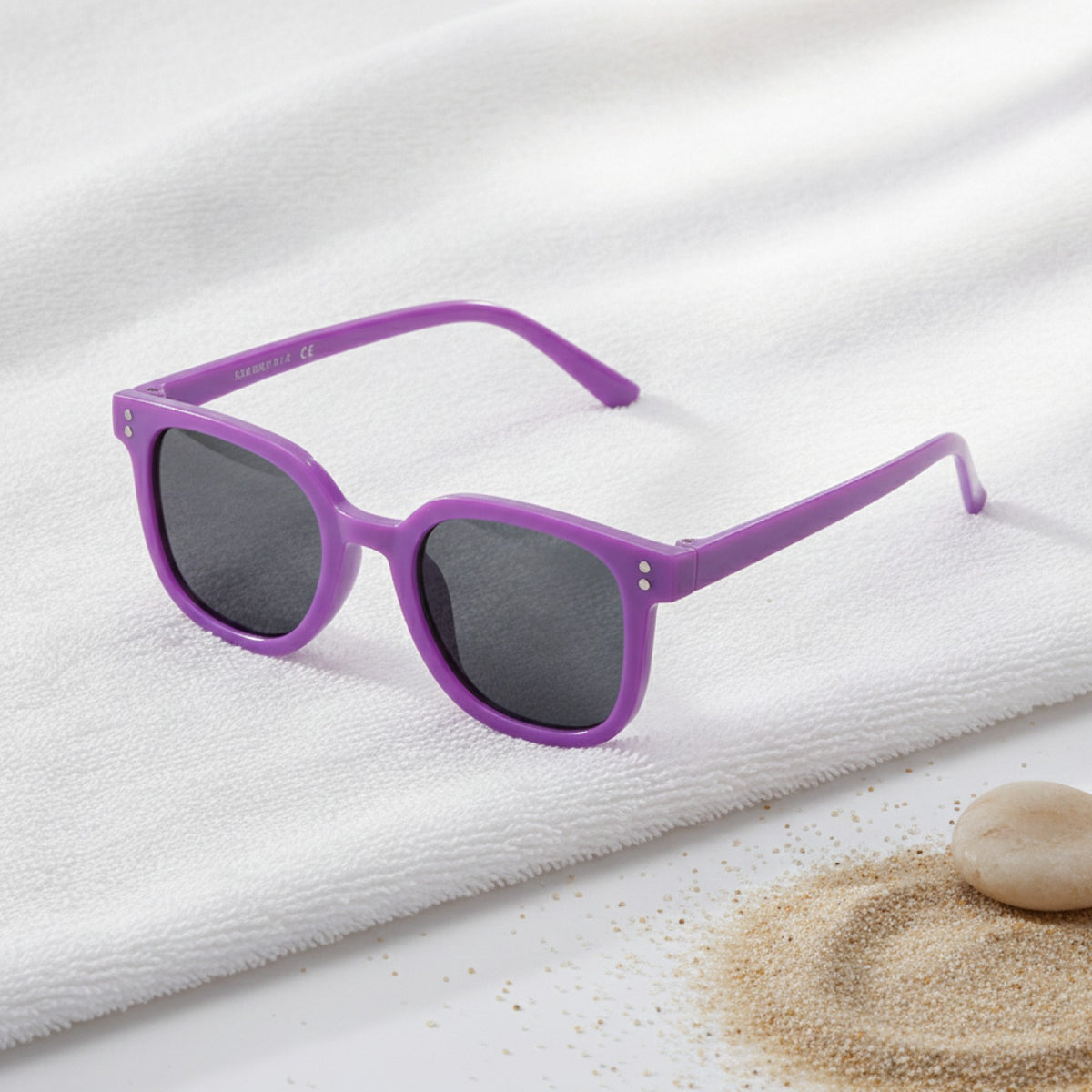 Lunettes De Soleil Enfant Carrées Protection UV400 - Violet - Tendance Pour l'Extérieur