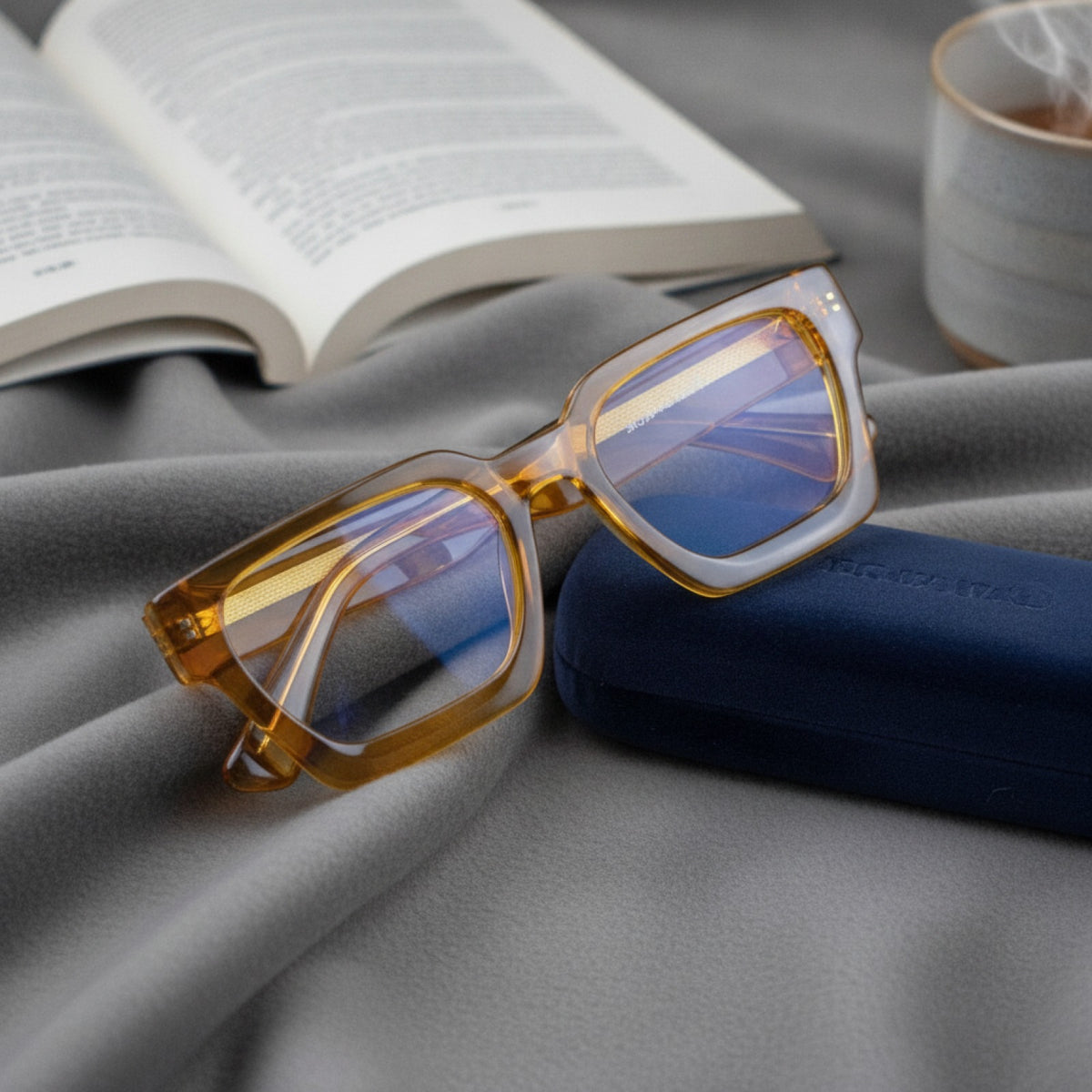Lunettes De Lecture Carrées Surdimensionnées En Acétate Epais - Anti Lumière Bleu