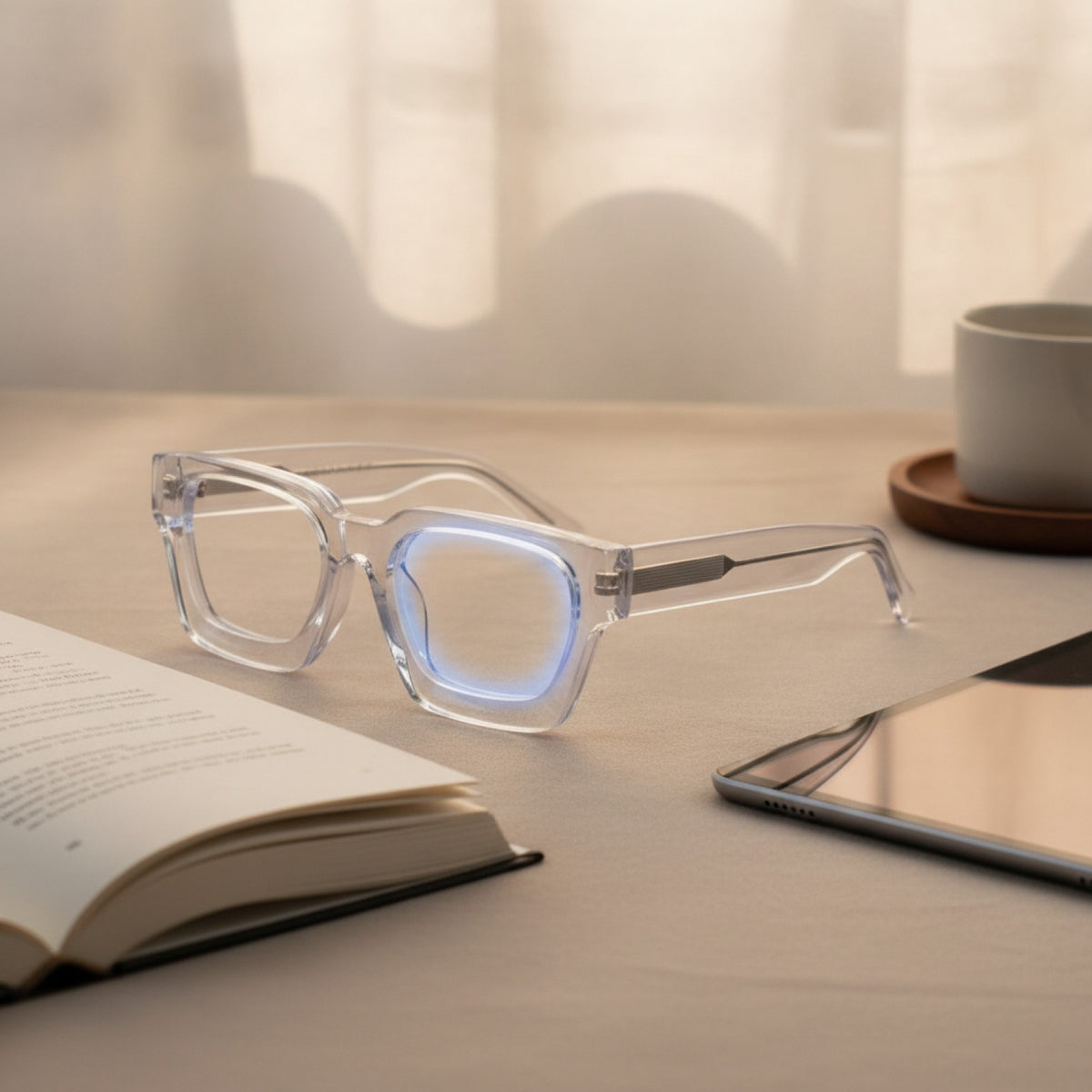 Lunettes De Lecture Carrées Surdimensionnées En Acétate Epais - Anti Lumière Bleu