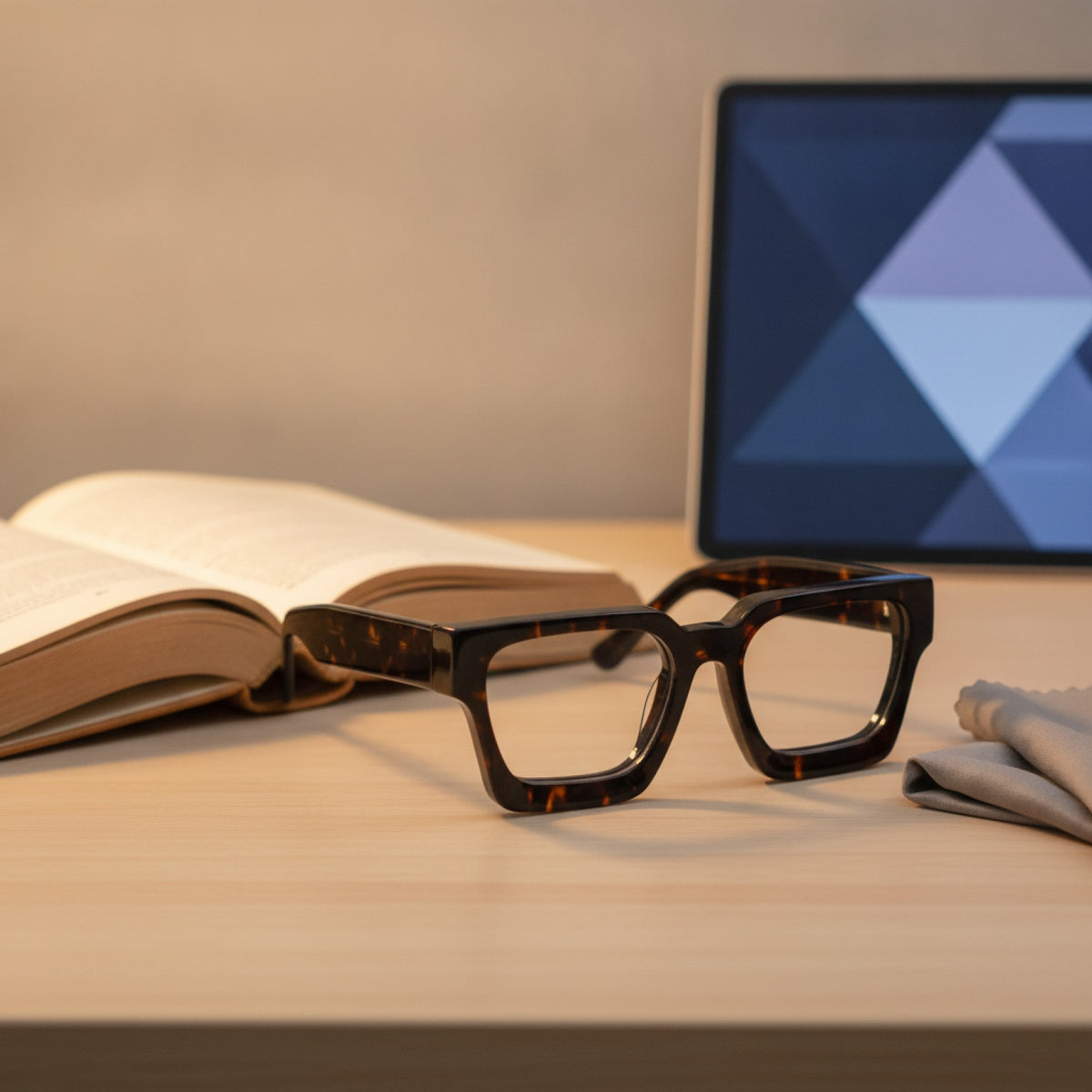 Lunettes De Lecture Carrées Surdimensionnées En Acétate Epais - Anti Lumière Bleu
