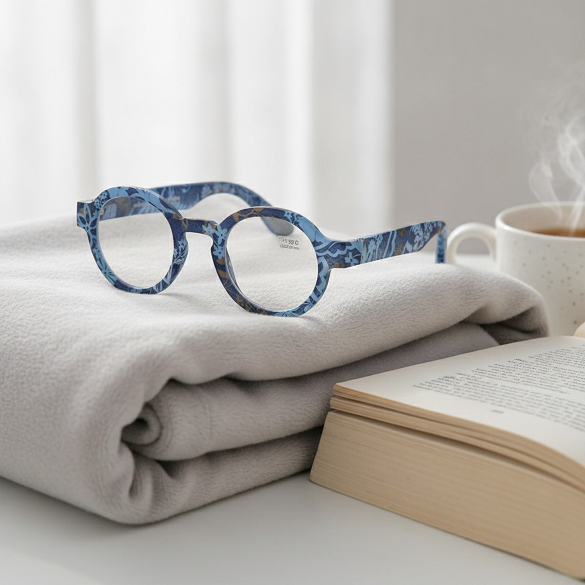 Lunettes De Lecture Vintage Rondes Pour Hommes Et Femmes - Cadre Épais - Bleu