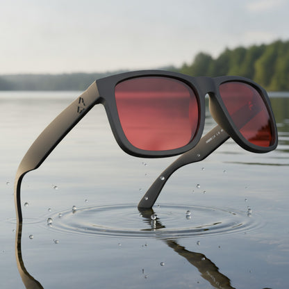 Lunettes De Soleil Polarisées Rectangulaires Pour Hommes Et Femmes - Rose Et Rouge
