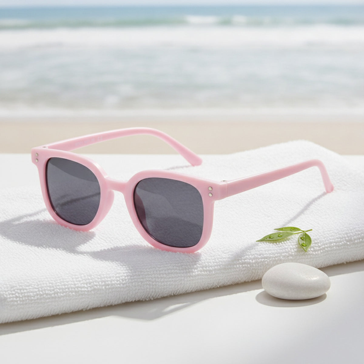Lunettes de soleil carrées Protection UV pour enfants - Rose tendance