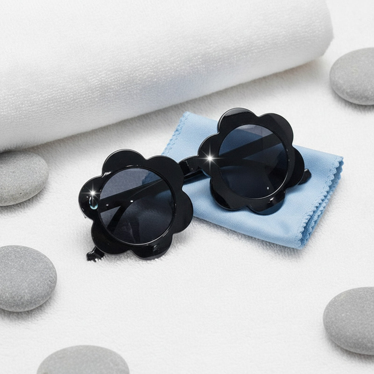 Lunettes de soleil carrées UV400 pour enfants - D-Black