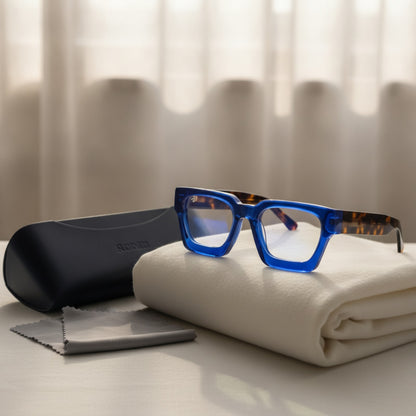Lunettes De Lecture Carrées Surdimensionnées En Acétate Epais - Anti Lumière Bleu