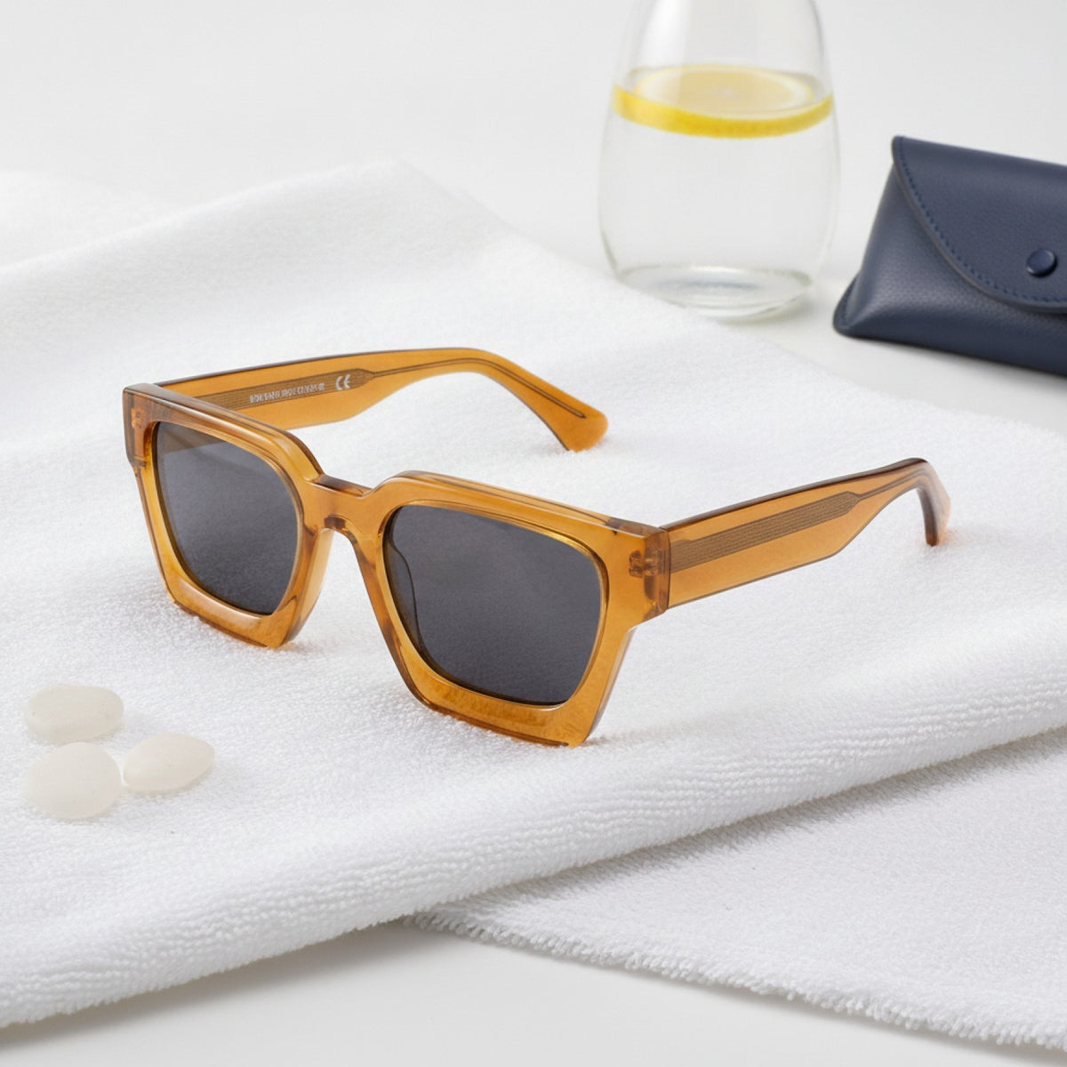 Lunettes De Soleil Rectangulaires Polarisées En Acétate