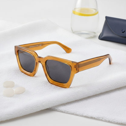 Lunettes De Soleil Rectangulaires Polarisées En Acétate