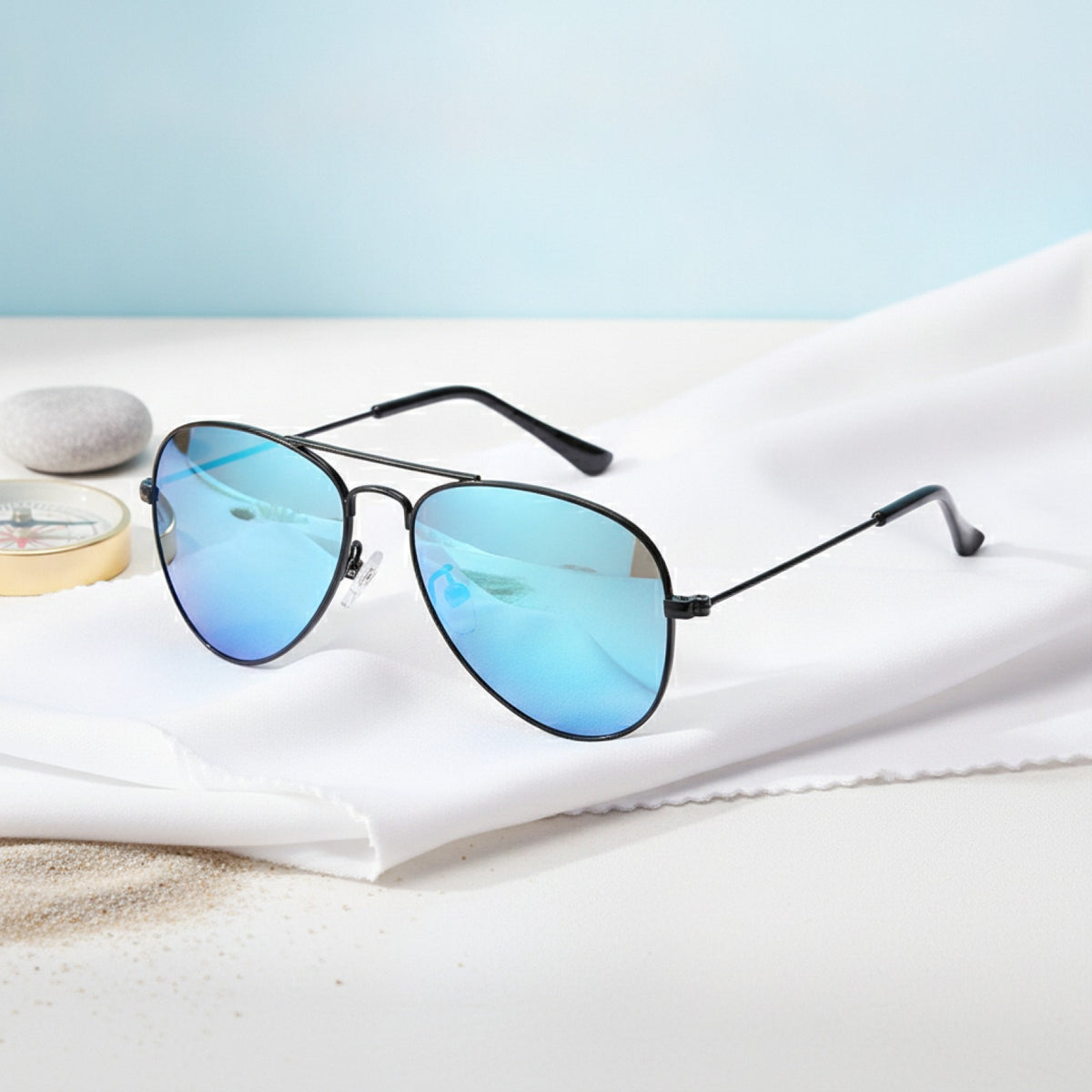 Lunettes de Soleil Polarisées Enfant – Monture Pilote en Métal