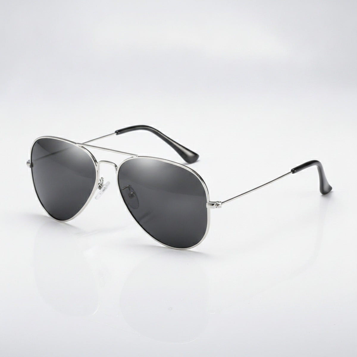 Lunettes de Soleil Enfant Pilote - Cadre Métal Argent Noir