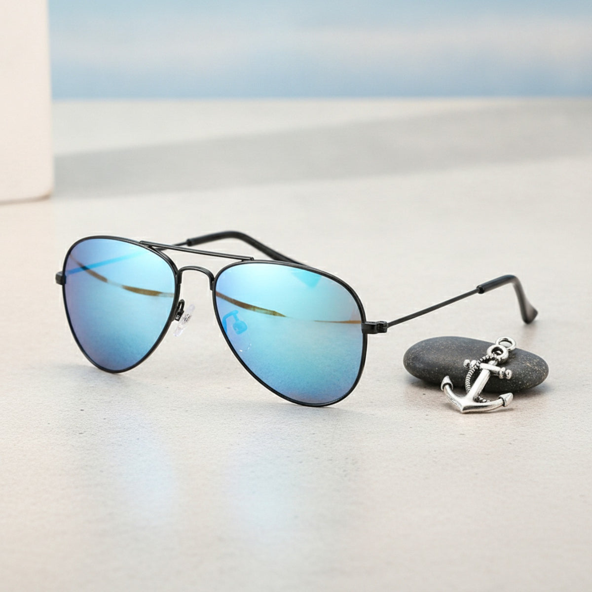 Lunettes de Soleil Polarisées Enfant – Monture Pilote en Métal