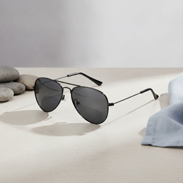 Lunettes de Soleil Pilote Polarisées pour Enfants - Monture Métal, Style Classique