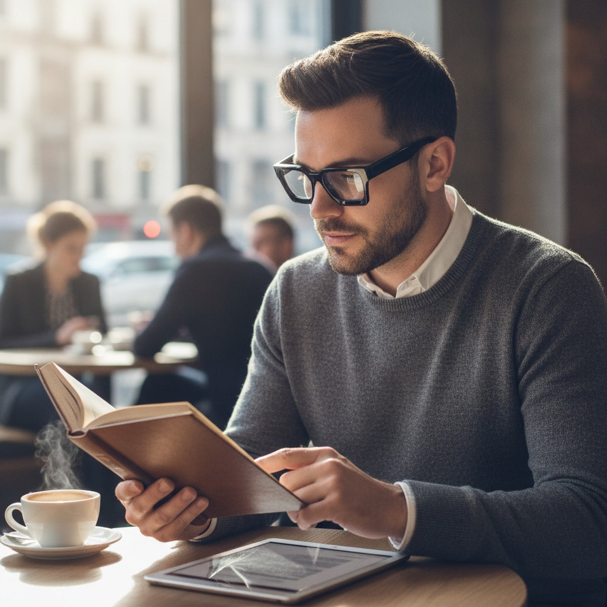 Lunettes De Lecture Carrées Surdimensionnées En Acétate Epais - Anti Lumière Bleu, Pour Hommes Et Femmes